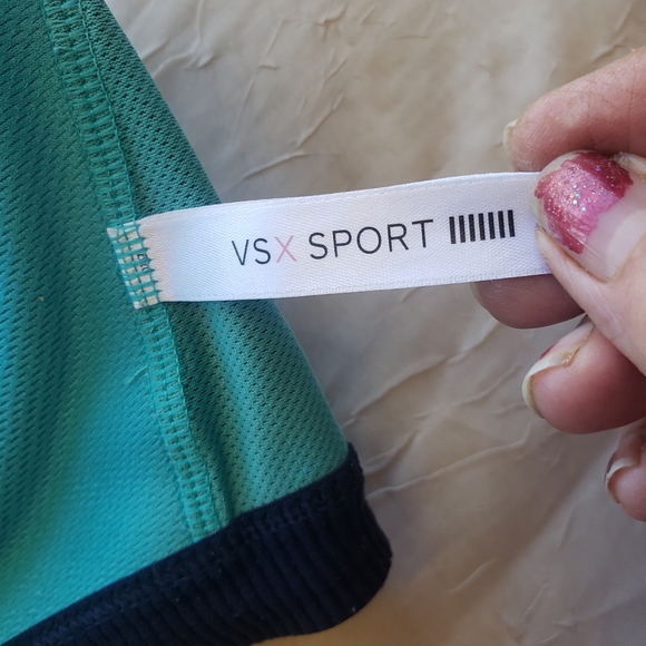 VSX Sport Victoria’s Secret Sports Teal and Black Bra Mesh Pattern Sz 38C. - Picture 11 of 16